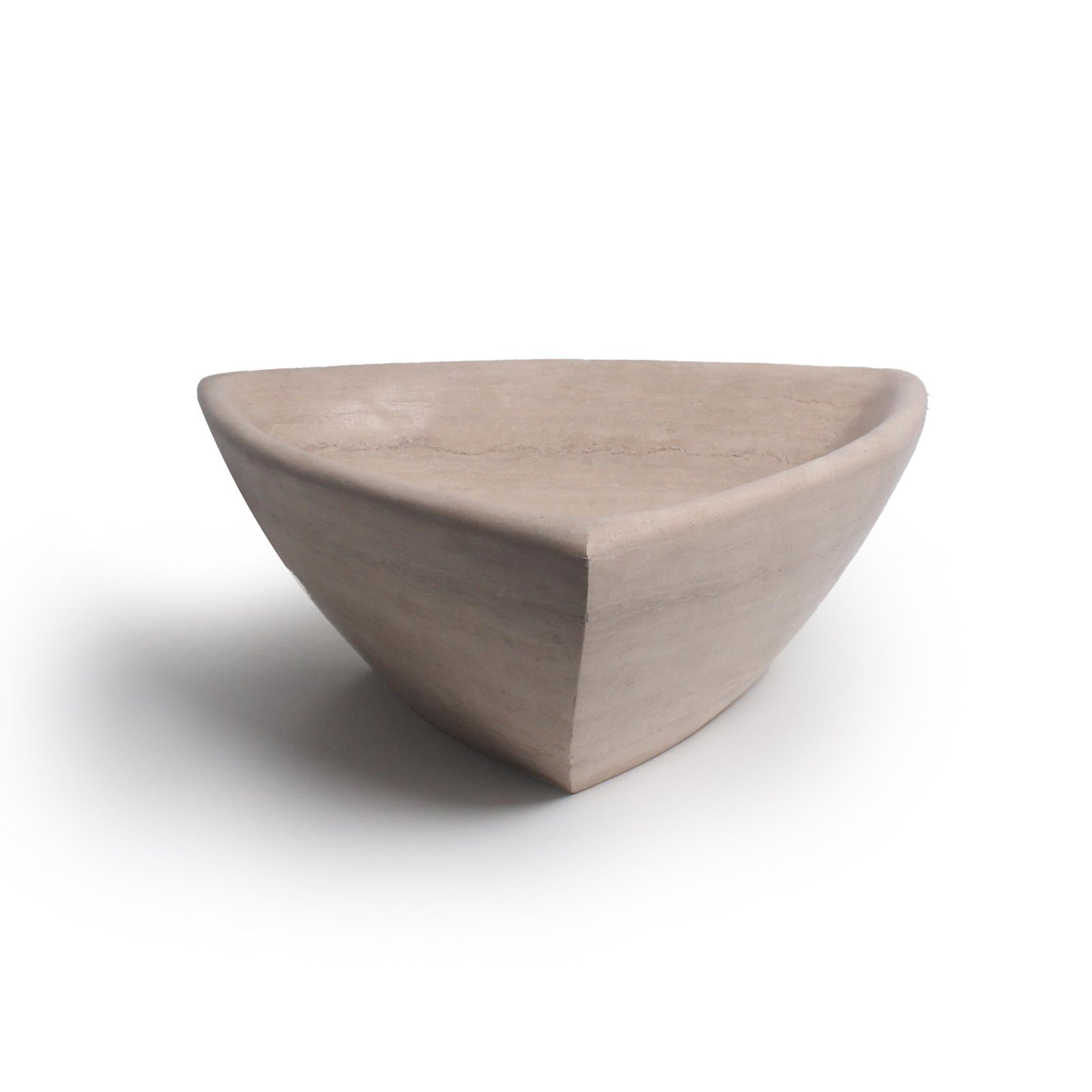 Premium Cream Triangular Travertine Basin 1 basin