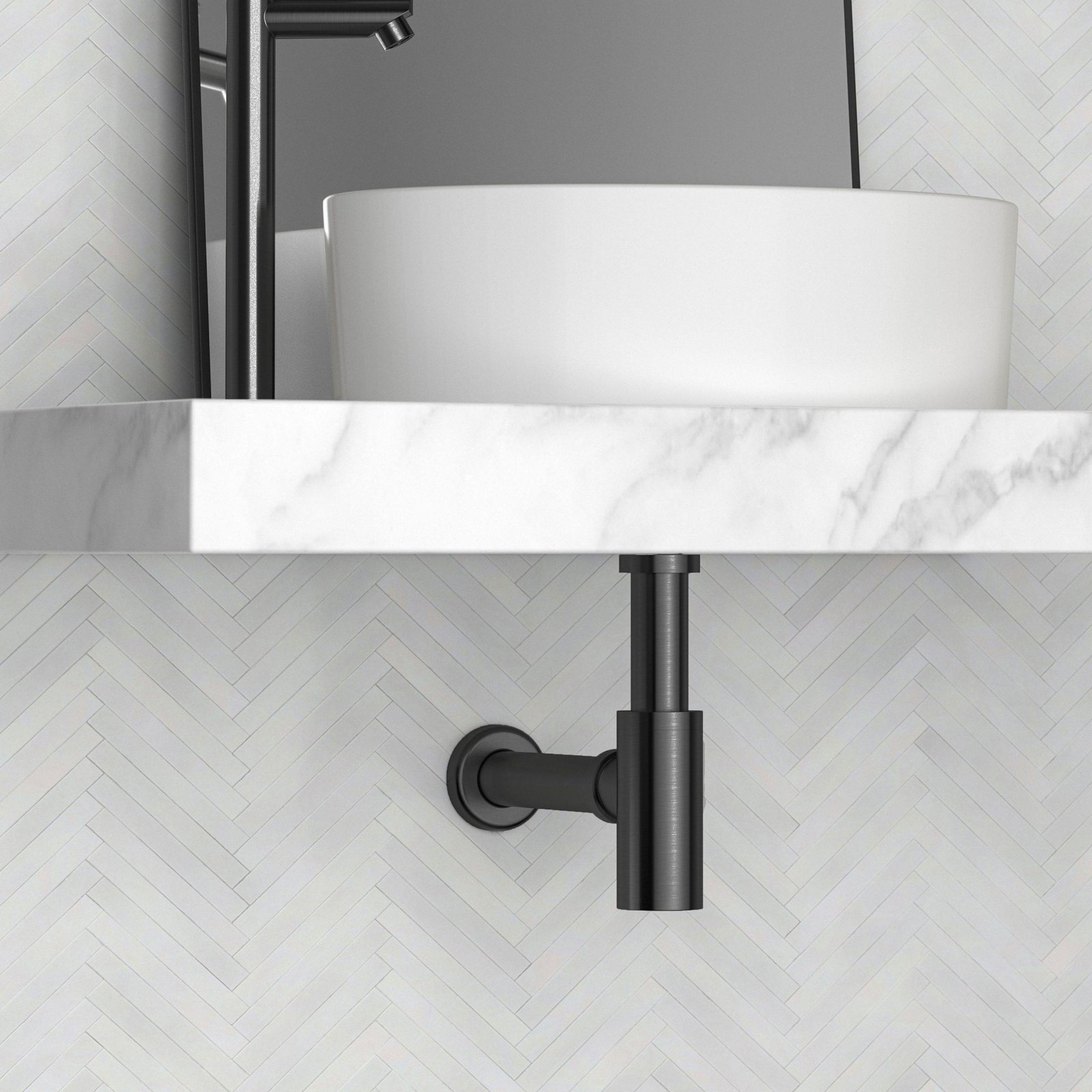 XL Vision Neo Matt Black Bottle Trap 1 bottle trap