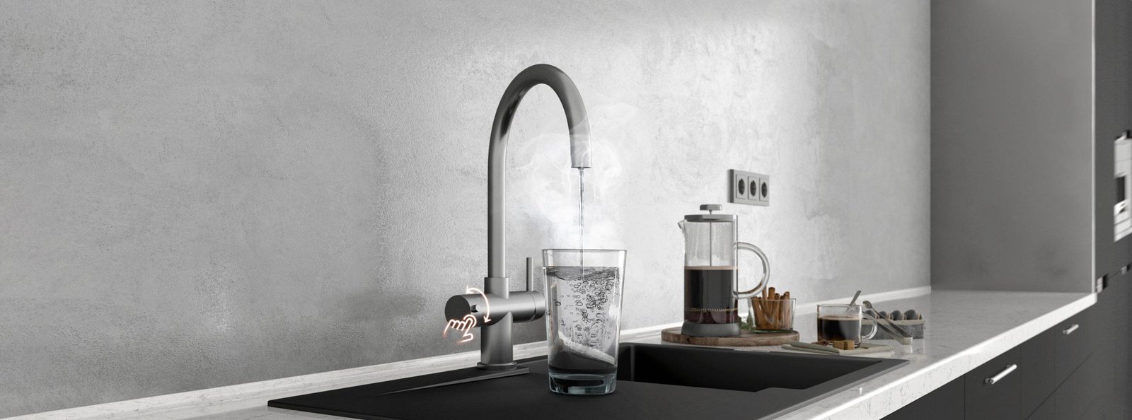 XL Vision - Neo Boiling Water Tap Gunmetal PVD Finish 2 XL Vision - Neo Boiling Water Tap Gunmetal PVD Finish - Image 2