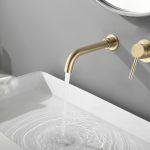XL Vision Neo Brushed Gold PVD Wall Mounted Single Basin Mixer