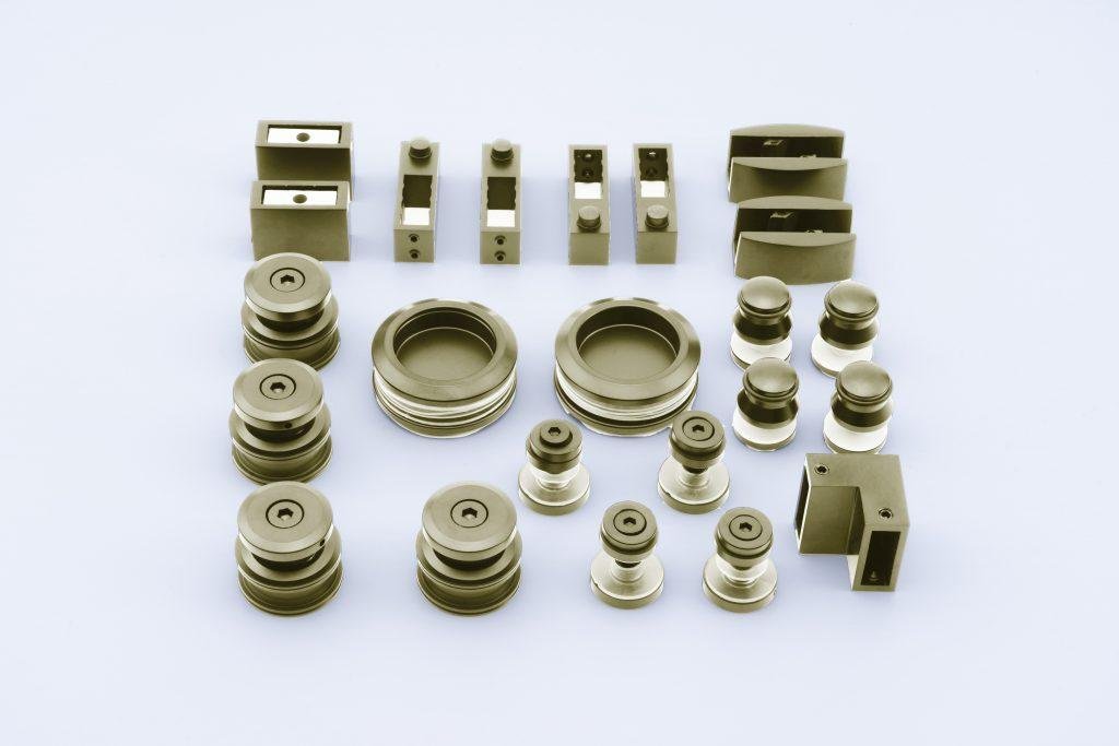 corner shower door application set