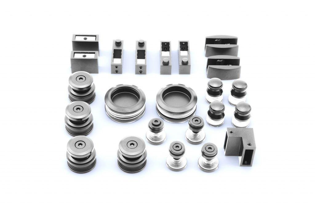 corner shower door application set