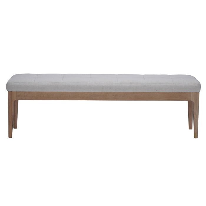 oak footstool with fabric seat