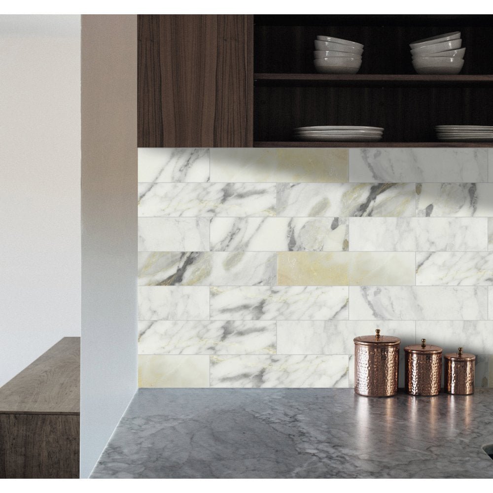 Arabescato Honed Marble Brick Tile 3 Arabescato Honed Marble Brick Tile - Image 3