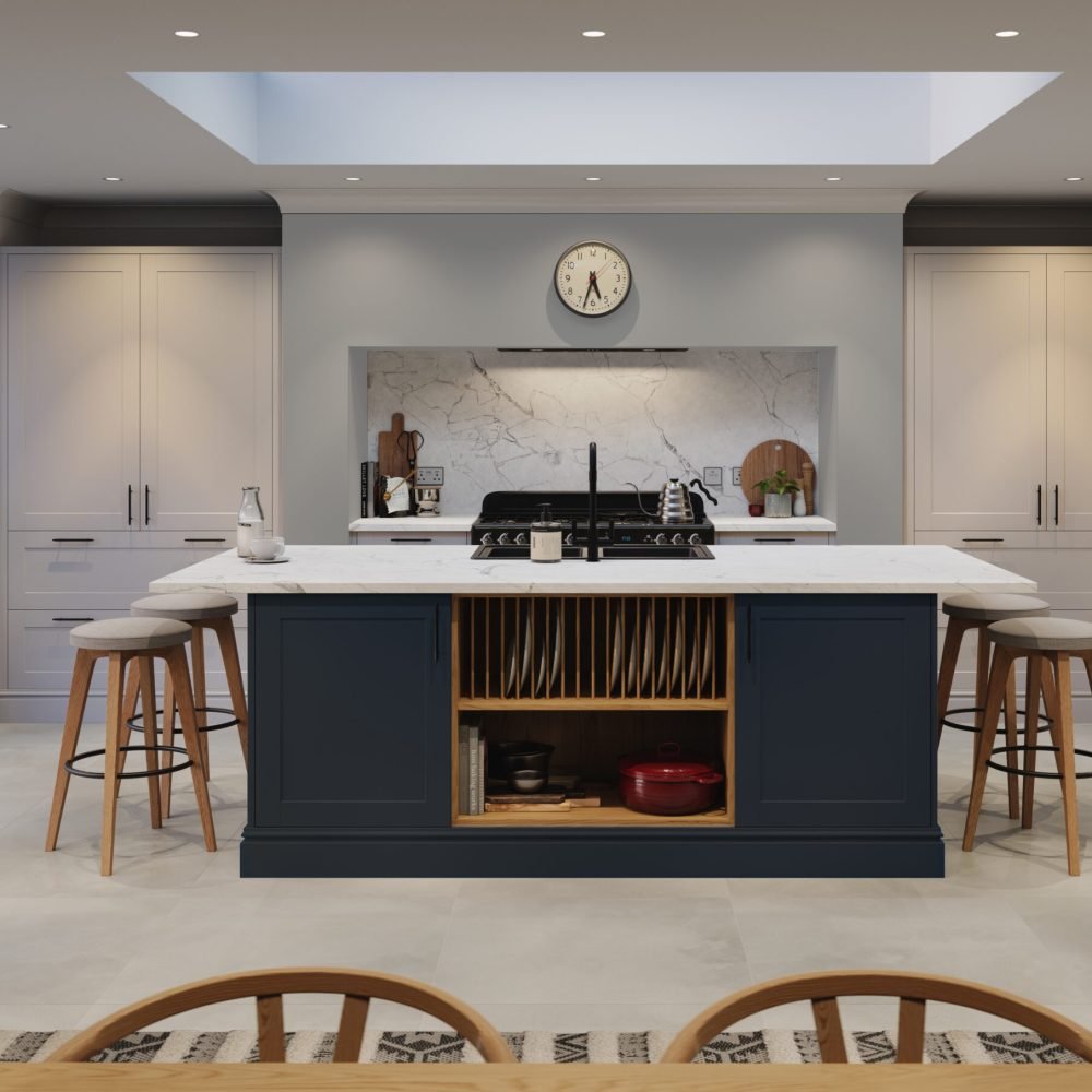 Rye Shaker Kitchen - Natural Angle - Jigsaw Rydal